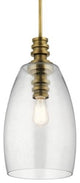 Pendant 1-Light, Natural Brass