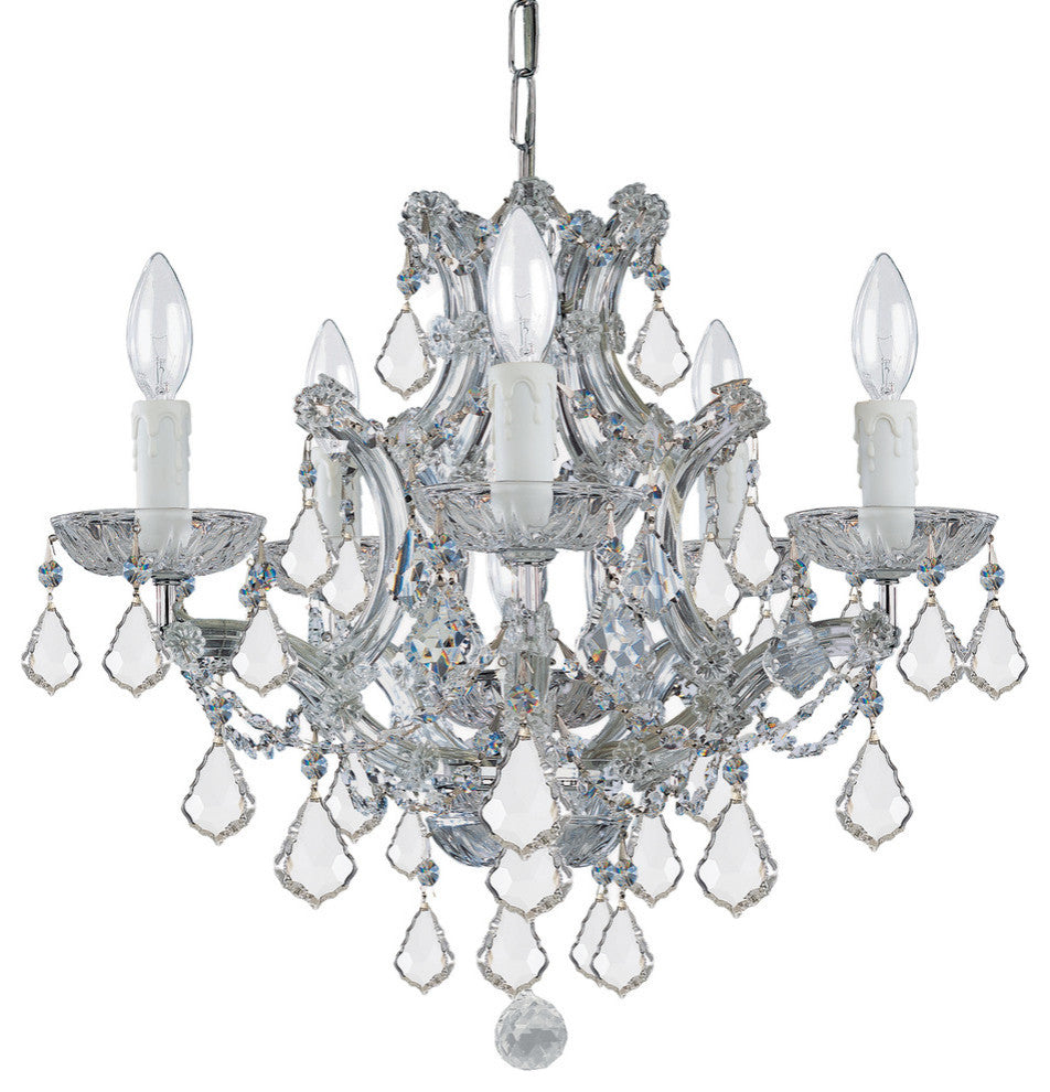 Crystorama 4405CHCLI Six Light Mini Chandelier Maria Theresa