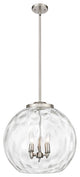 Athens Water Glass Pendant, Brushed Satin Nickel, Clear Water Glass