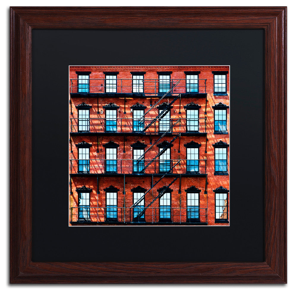 Philippe Hugonnard ''Brick Building'' Matted Framed Art, 16x16
