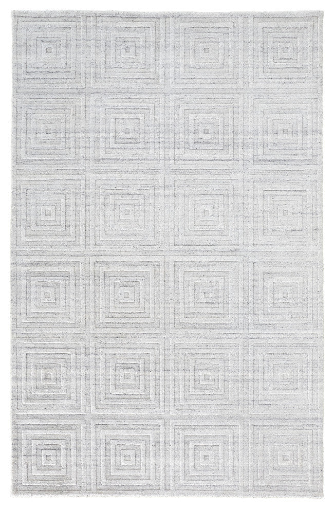 Weave & Wander Tatem Minimal Viscose Rug, White/Gray, 9' x 12' Rug