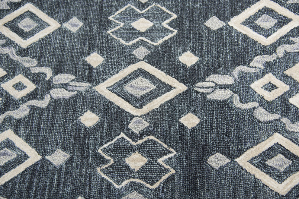 Rizzy Opulent Ou936A Rug, Natural, Gray, Dark Blue, Blue, 2'6"x8' Runner