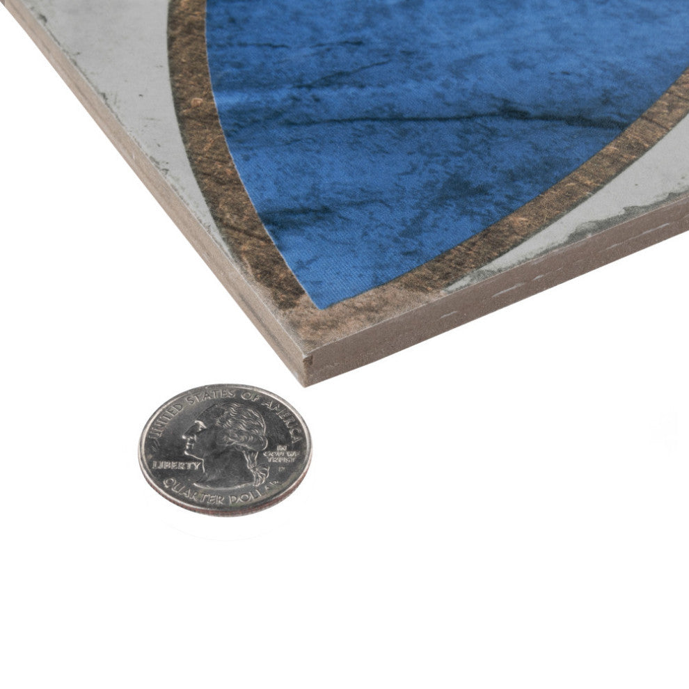 Renaissance Deco Indigo Mandorla Porcelain Floor and Wall Tile