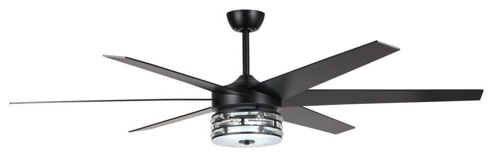 70-inch Black LED Ceiling Fan With Remote