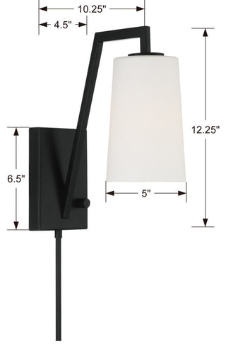 Avon 1 Light Matte Black Wall Mount