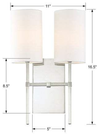 Veronica 2 Light Sconce in Aged Brass