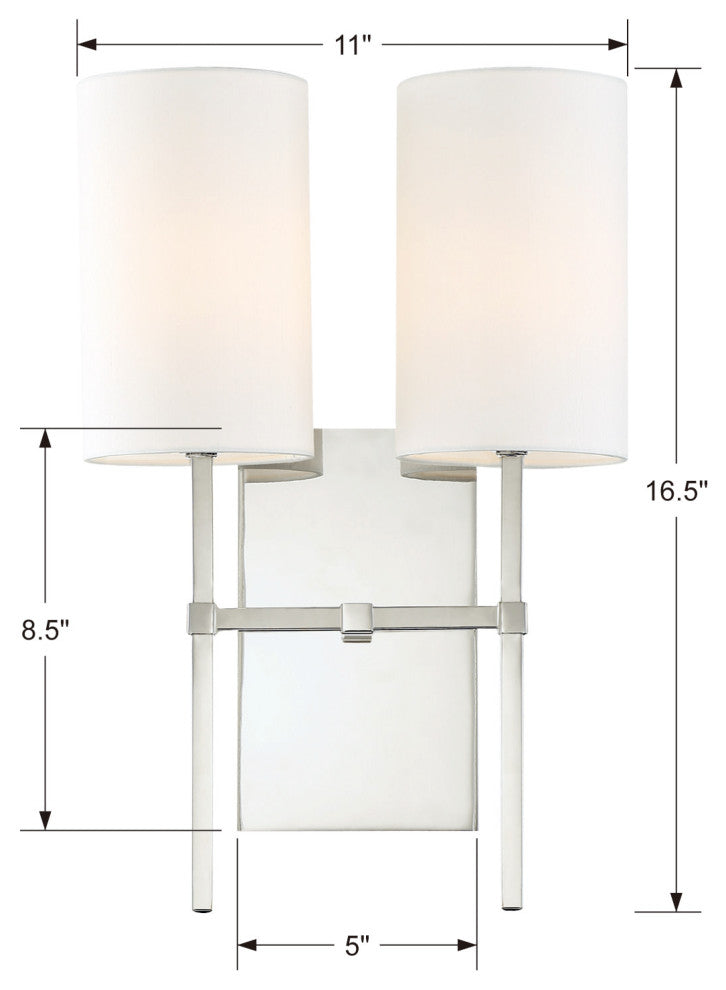 Veronica 2 Light Sconce in Aged Brass