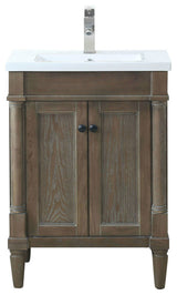 24" Weathered Gray Sink Vanity, No Faucet