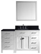 Caroline Parkway 57" Single Bathroom Vanity Set White, Granite Top