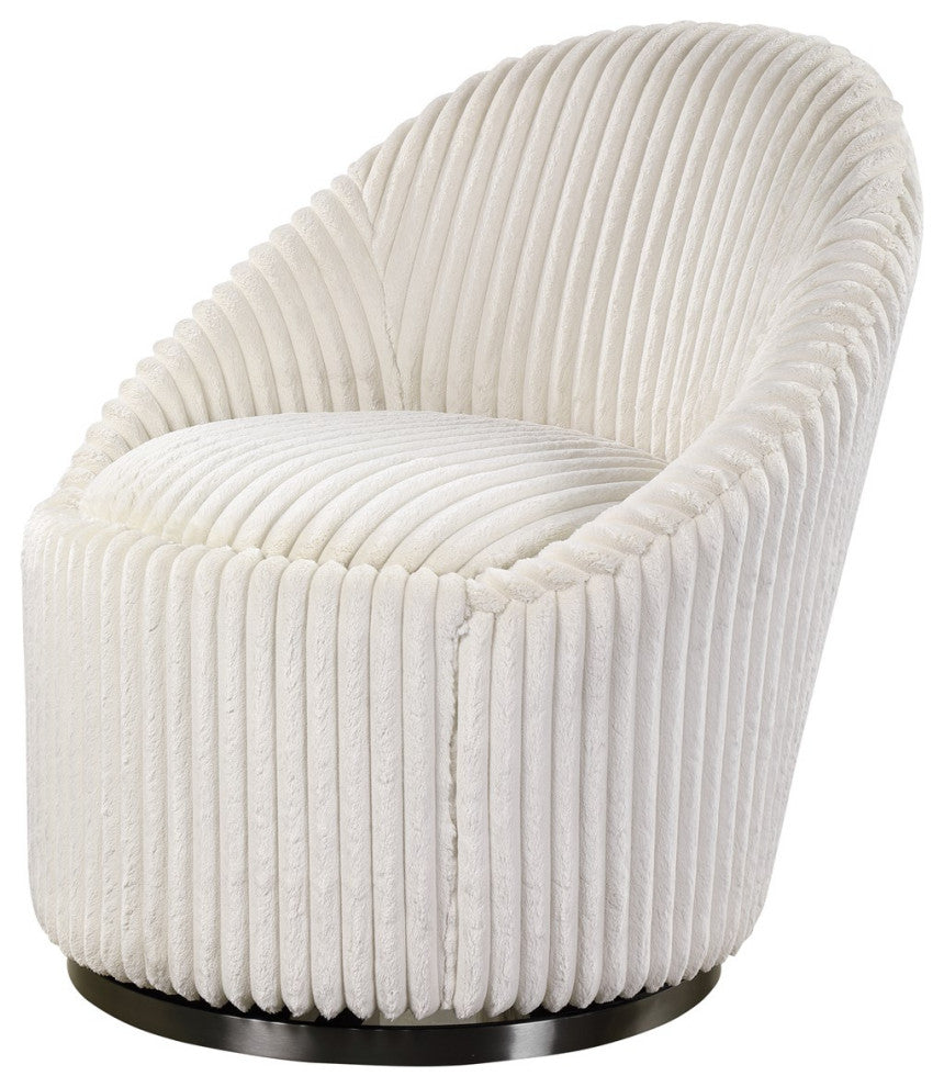 Uttermost Crue White Swivel Chair 23578