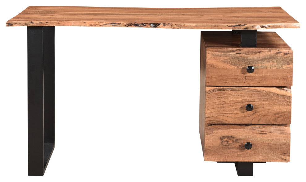 Stafford 54" Writing Desk with Storage, Brown