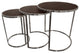 Bronze on Black Metallic Shagreen Leather Set of 3 Nesting Console Tables