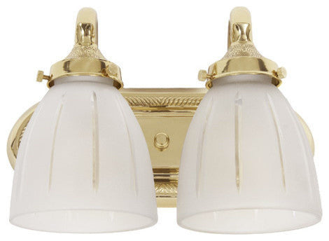 Two Light Traditional Cast Brass Bath Sconce, Polished Chrome