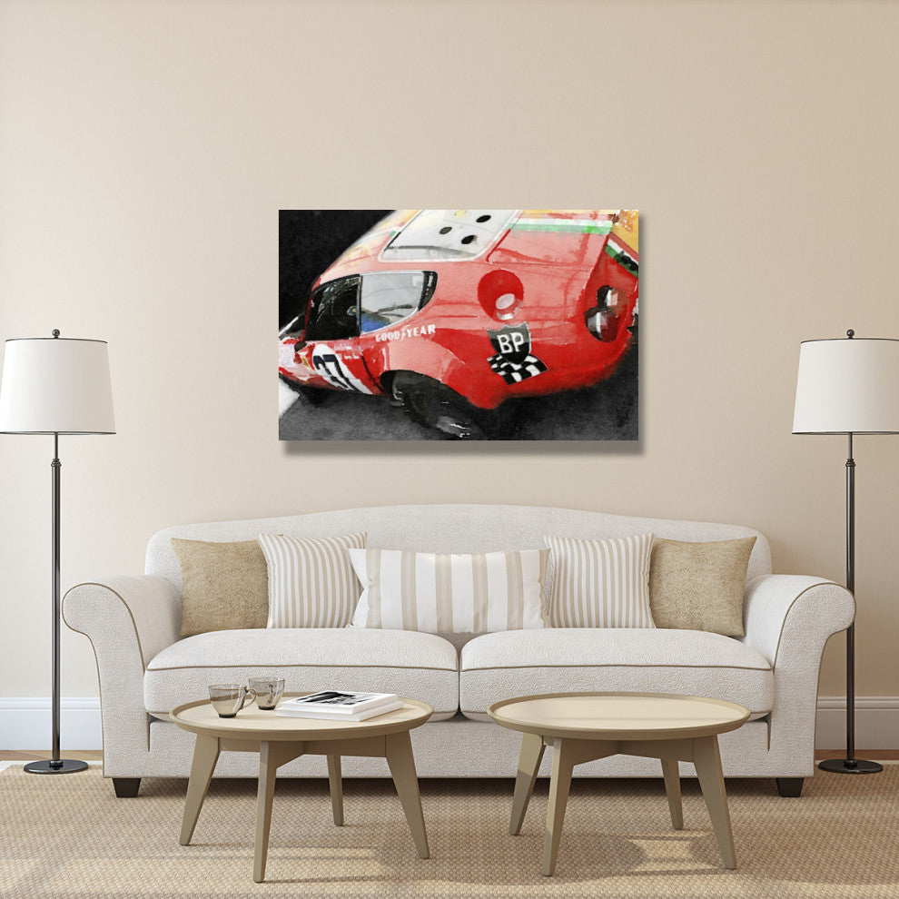 "Ferrari Reear Detail Watercolor" Fine Art Print