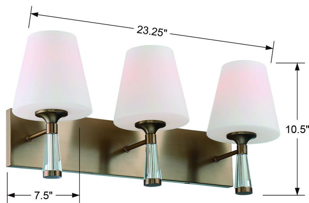 Crystorama Lighting Group RAM-A3403 Ramsey 3 Light 23"W Vanity - Polished