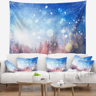 Winter Trees Snowbound Landscape Wall Tapestry, 92"x78"