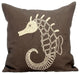 Throw Pillow Covers 26" x 26" Cushion Cover Brown Sea Creatures- Noble Sea Horse