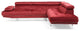 Derek 109" W 2 Piece Velvet L Shape Sectional Sofa, Cherry