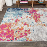 Sunset Modern Abstract Area Rug, Blue/Multi, 8 X 10