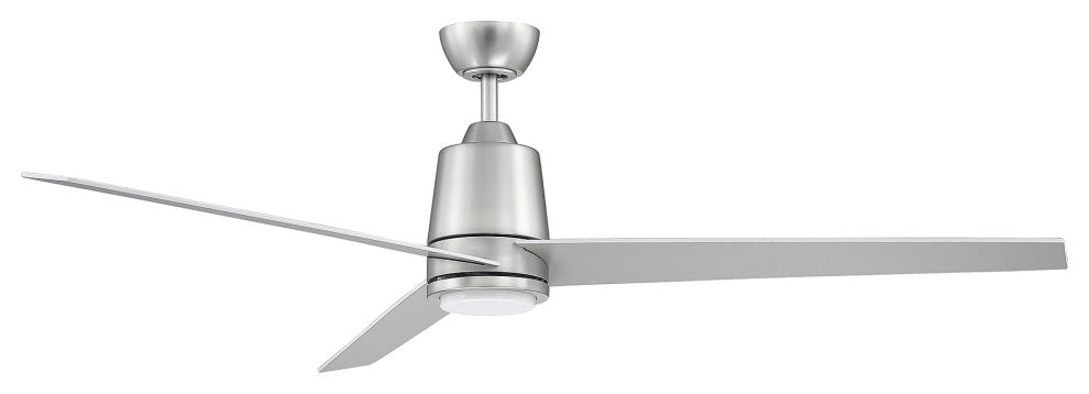 56" LED Ceiling Fan, Matte Black, Brushed Nickel