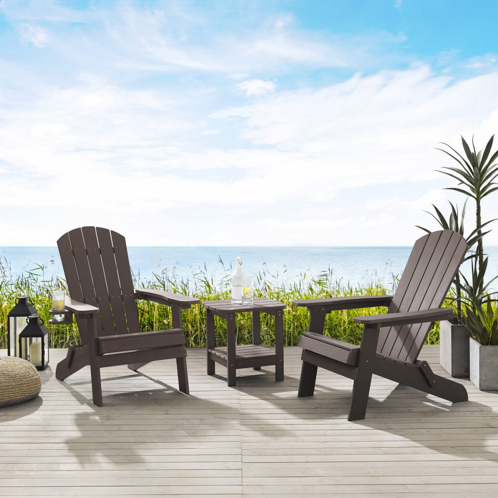 Inspired Home Daylan Outdoor Table, Weather Resistant, Chocolate