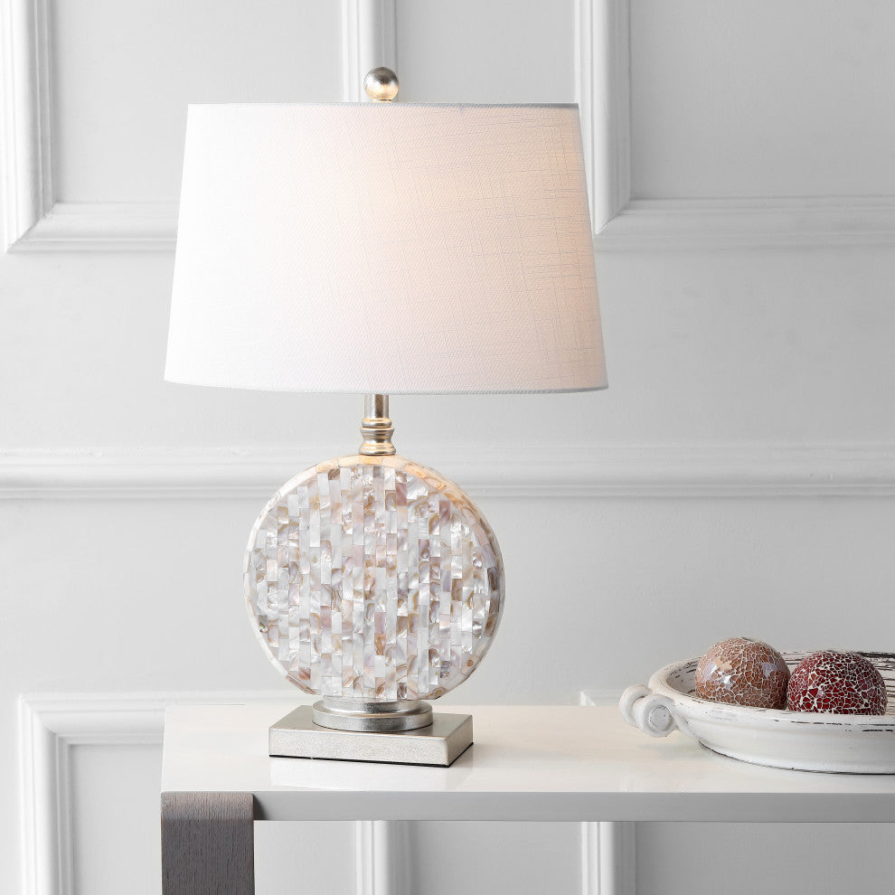 Dennis Seashell LED Table Lamp, Cream, 24"