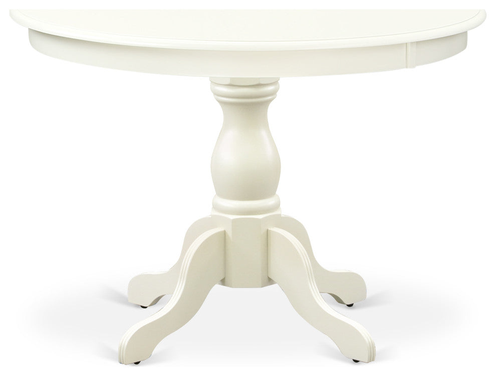 3 Pc Kitchen Set, Linen White Wood Table, 2 Linen White Chairs, Slatted Back