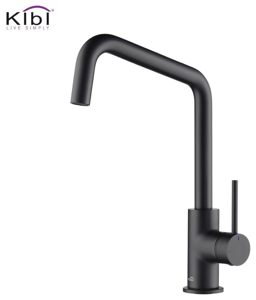 Macon Single Lever Kitchen Bar Faucet, Matte Black W/ Soap Dispenser