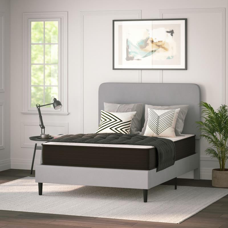 Dream 10 Inch Hybrid Mattress in a Box, White/Black, Full
