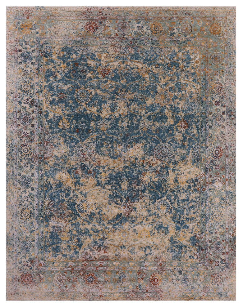 Wool and Silk Persian Hand-Knotted Rug 7' 11" X 10' 2" Q7083