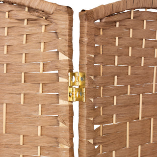 3 ft. Short Diamond Weave Fiber Room Divider Natural 4 Panel