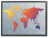 Stupell Ind. Polygonal World Map Framed Giclee Art, 16x20