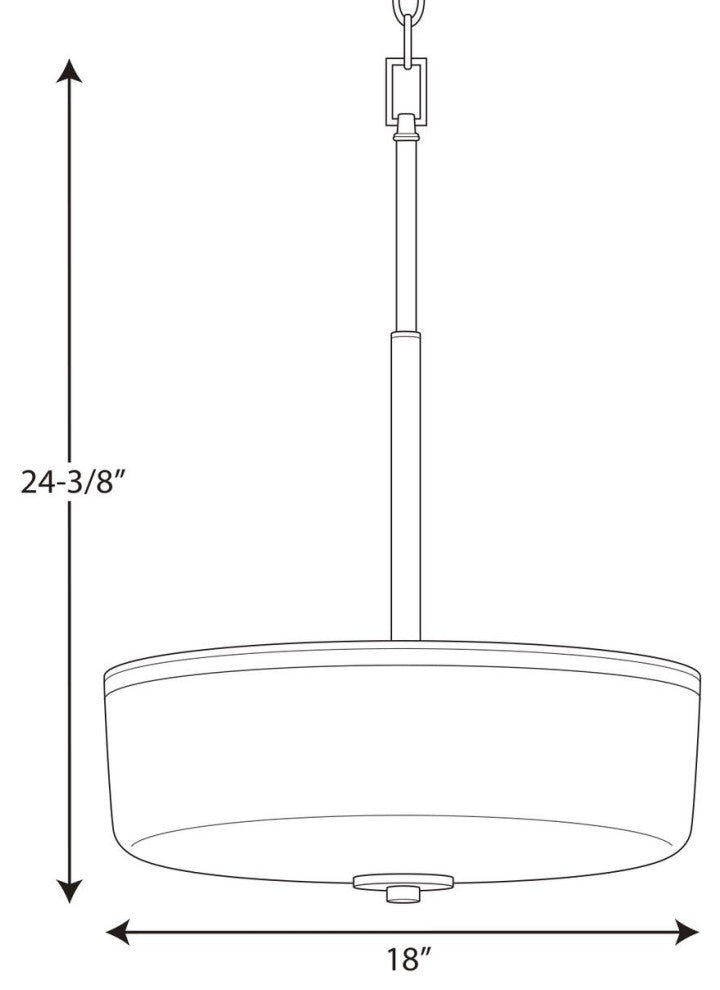 Progress Lighting 3-Light Foyer With White Linen Glass Bowl, Brushed Nickel