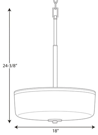Progress Lighting 3-Light Foyer With White Linen Glass Bowl, Brushed Nickel