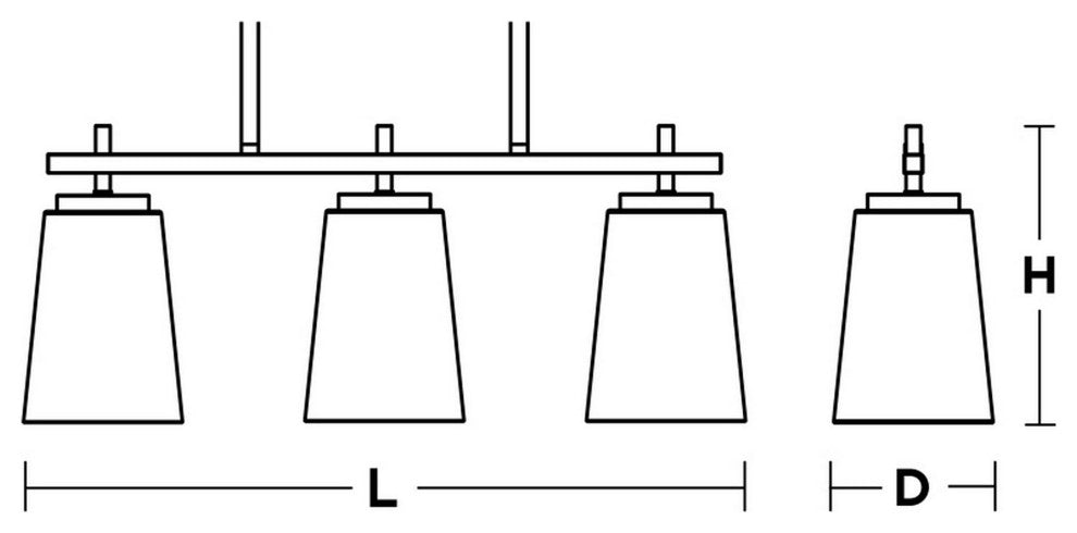 Joanna 3 Light Linear Pendant, Black