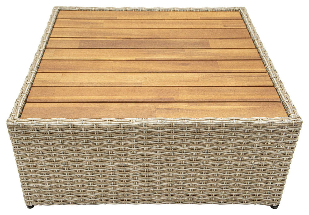 Outdoor Wicker Patio Sofa, Canopy and Ottoman Set