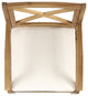 GDF Studio 5-Piece Jordan Outdoor Acacia Wood Dining Set, Teak Finish/Creme