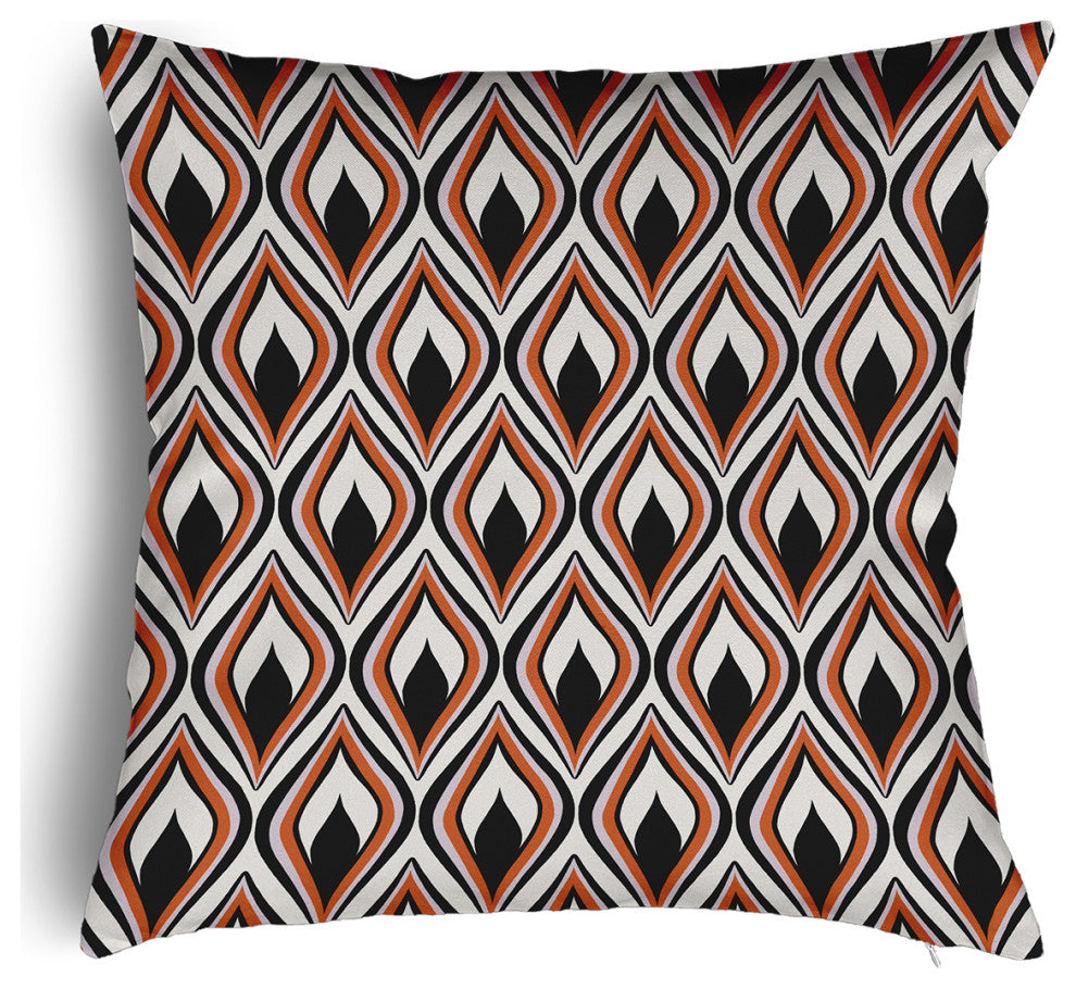Feathers Accent Pillow With Removable Insert, Black, 16"x16"