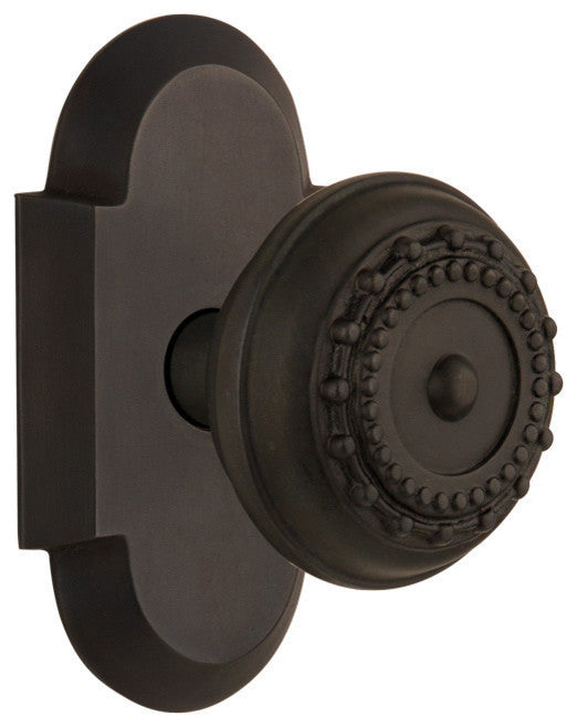 Cottage Plate Privacy Meadows Knob, Oil-Rubbed Bronze