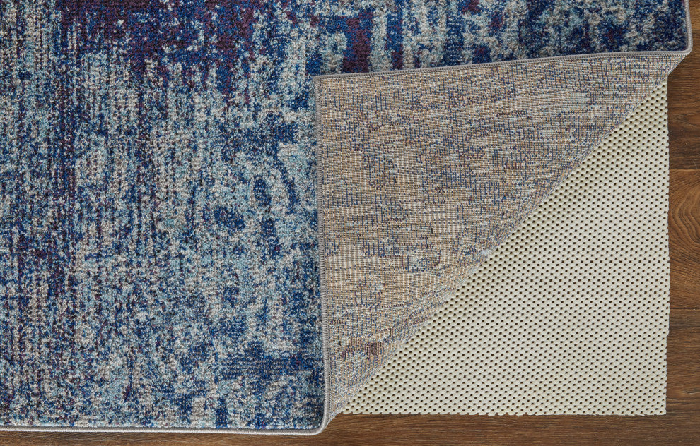 Weave & Wander Adelmo Abstract Contemporary Rug, Blue/Purple, 7'10"x10'