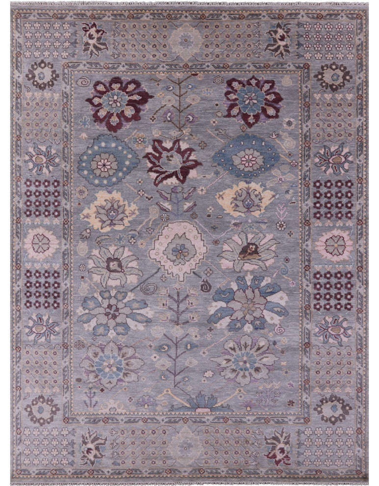 Turkish Oushak Handmade Wool Rug 9' 2" X 12' 1" - Q13573