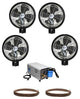 High Pressure 1000Psi, 18" 4 Fan Wall Mount Mist Kits With Enclosed Pump