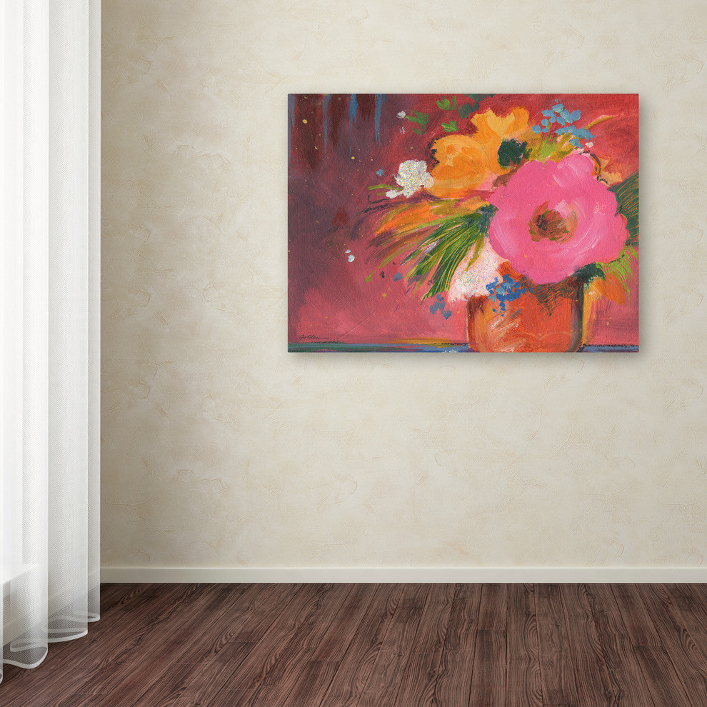 Sheila Golden ''Coral Glitter 3'' Canvas Art, 24"x18"