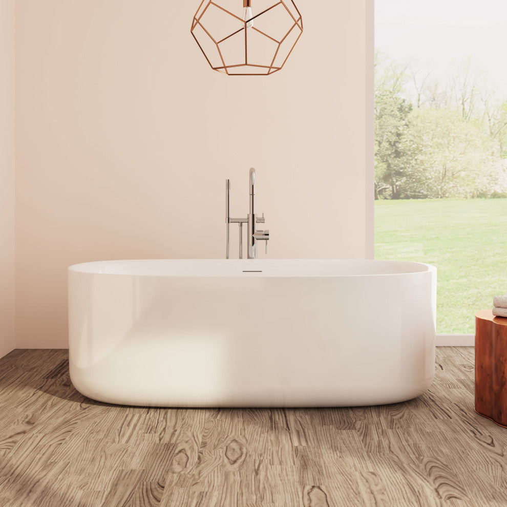Perlato Spessa 67" Freestanding Soaking Tub, White