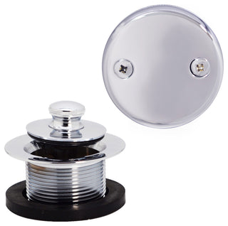Direct Connect Overflow With Tip-Toe Trim And 2-Hole Overflow Cover, Polished Chrome