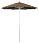 7.5' Silver Push Lift Aluminum Umbrella, Sunbrella, Cocoa