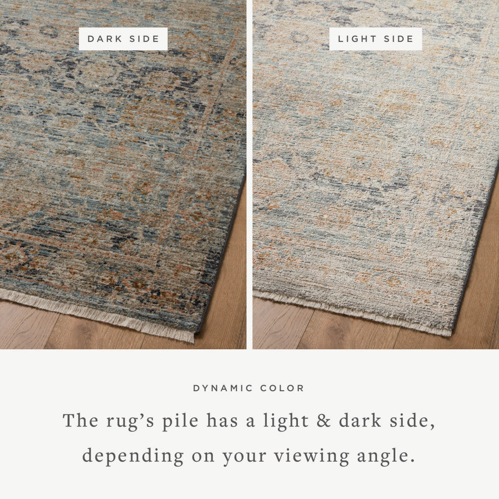 Jean Stoffer x Loloi Katherine Ocean / Coral 9'-6" x 9'-6" Round Area Rug