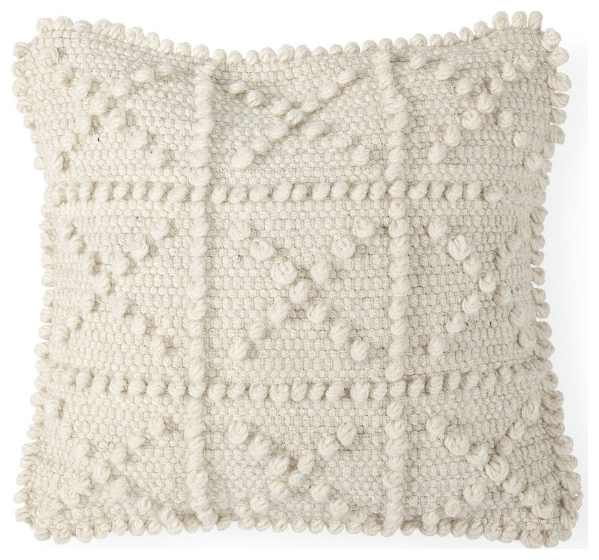 Off-White Embossed Details Pillow Cover