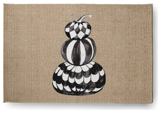 Pumpkin Stack Fall Design Chenille Area Rug, Taupe, 2'x3'