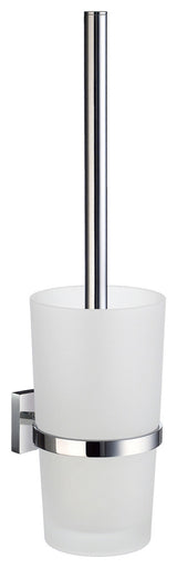 House Toilet Brush With Glass Container Chrome